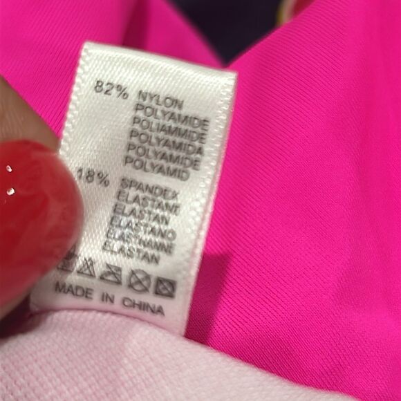 Vibrant Hot Pink Cutout Swimsuit Sexy One Shoulder One Piece Bathing Suit New - Picture 7 of 8